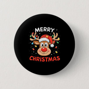 Badge Rond 5 Cm Joyeux Noël Renne Xmas Famille Hommes Femmes Enfan