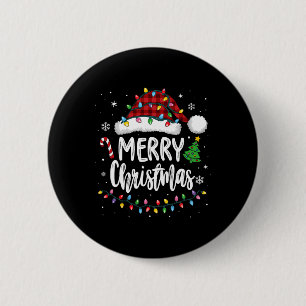 Badge Rond 5 Cm Joyeux Noël Rouge Plaid Feux de famille Xmas Men W