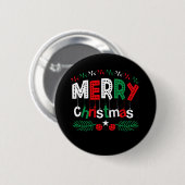 Badge Rond 5 Cm Joyeux Noël Rouge Vert Blanc (Devant & derrière)