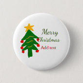 Badge Rond 5 Cm Joyeux Noël rouge vert Noël ajouter le nom (Devant)