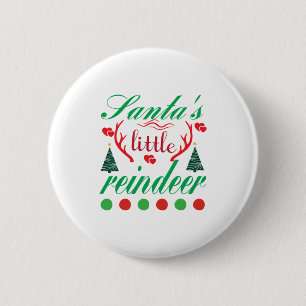 Badge Rond 5 Cm Joyeux Noël Santas Little Reindeer