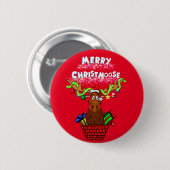 Badge Rond 5 Cm "Joyeux Noël !" Touche du bouton Noël (Devant & derrière)
