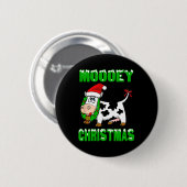 Badge Rond 5 Cm Joyeux Noël - Vache de Noël (Devant & derrière)