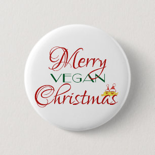 Badge Rond 5 Cm Joyeux Noël végétalien