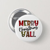 Badge Rond 5 Cm Joyeux Noël Y'all Tartan Empreinte de léopard mode (Devant & derrière)