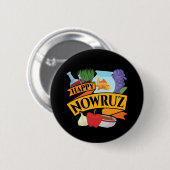 Badge Rond 5 Cm Joyeux Nowruz Nouvel An persan (Devant & derrière)