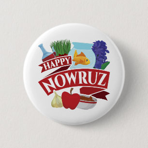 Badge Rond 5 Cm Joyeux Nowruz Nouvel An persan