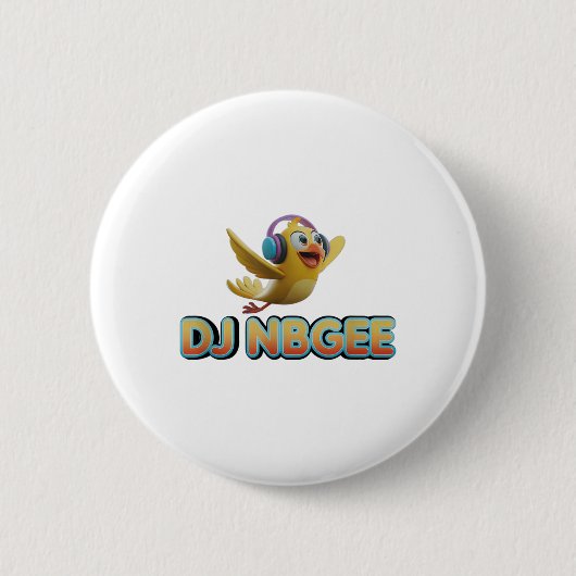 Badge Rond 5 Cm Joyeux Oiseau Jaune _1 (Devant)