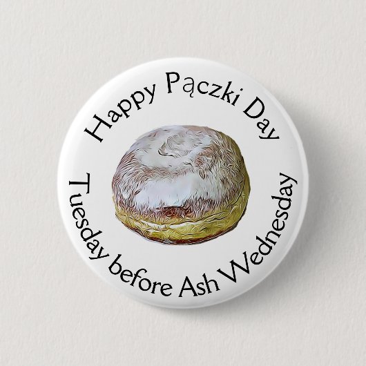 Badge Rond 5 Cm Joyeux Pączki Jour Nourriture Fête (Devant)