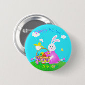 Badge Rond 5 Cm Joyeux Pâques (Devant & derrière)