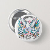 Badge Rond 5 Cm Joyeux Pâques (Devant & derrière)