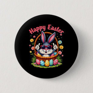 Badge Rond 5 Cm Joyeux Pâques drôle 4_20 Jour Lapin de Pâques Rabb