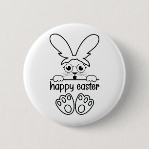 Badge Rond 5 Cm Joyeux Pâques Jour Funny Oeufs Rabbit Drôle T-shir