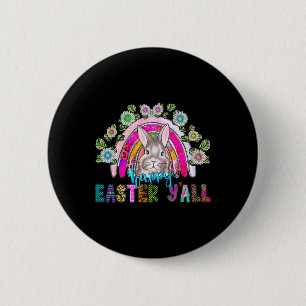 Badge Rond 5 Cm Joyeux Pâques Y'all Trois oeufs de lapin mignons C
