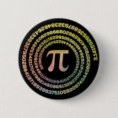 Badge Rond 5 Cm Joyeux Pi Day Funny School Math Spiral Texte (Devant)