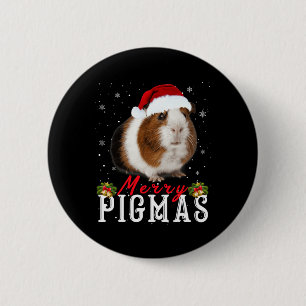 Badge Rond 5 Cm Joyeux Pigmas Masque Visage Amusant Guinée Pig Noë