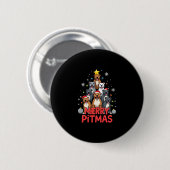 Badge Rond 5 Cm Joyeux Pitmas Pitbull Chien Pull de Noël Moche Tr (Devant & derrière)