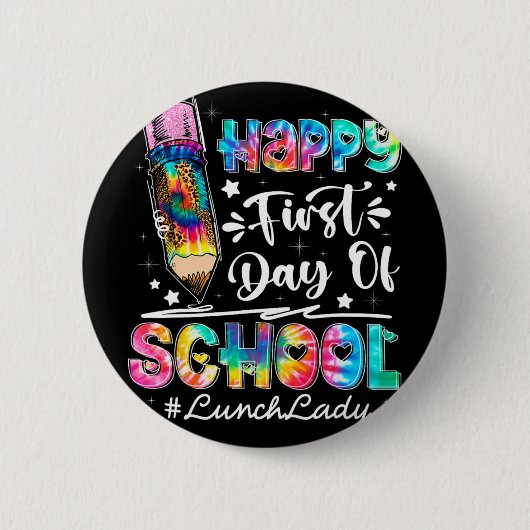 Badge Rond 5 Cm Joyeux Premier Jour De L'Équipe De L'École Déjeune (Devant)