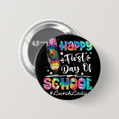 Badge Rond 5 Cm Joyeux Premier Jour De L'Équipe De L'École Déjeune (Devant & derrière)