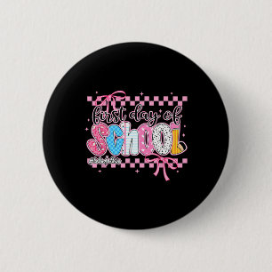 Badge Rond 5 Cm Joyeux premier jour d'école crayon enseignant enfa