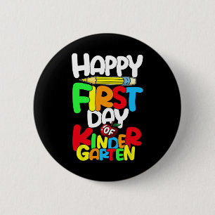 Badge Rond 5 Cm Joyeux Premier Jour D'Enseignant De La Maternelle 