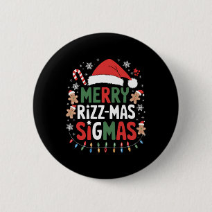 Badge Rond 5 Cm Joyeux Rizz Mas Sigmas Funny Gen Alpha X mas Père