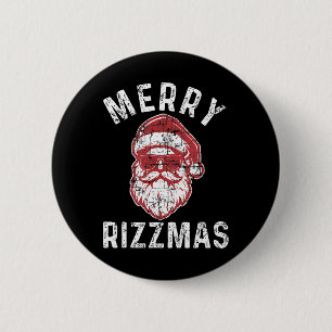 Badge Rond 5 Cm Joyeux Rizzmas Drôle Père Noël Rizz La Saison Rizz