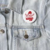 Badge Rond 5 Cm Joyeux rouge de Noël (En situation)