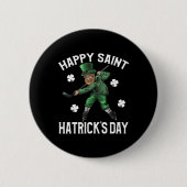 Badge Rond 5 Cm Joyeux Saint Hatricks Day St Patrick's Day Hockey  (Devant)