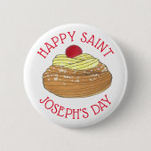 Badge Rond 5 Cm Joyeux Saint Joseph's Day Pâtisserie italienne Zep (Devant)