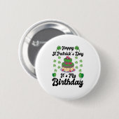 Badge Rond 5 Cm Joyeux Saint Patrick C'est mon anniversaire (Devant & derrière)