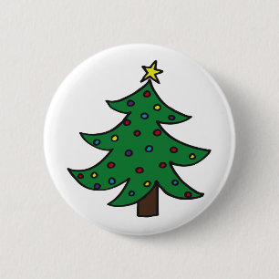 Badge Rond 5 Cm Joyeux sapin de Noël