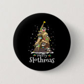 Badge Rond 5 Cm Joyeux Slothmas joli Noël Sloth Santa Hat Noël (Devant)