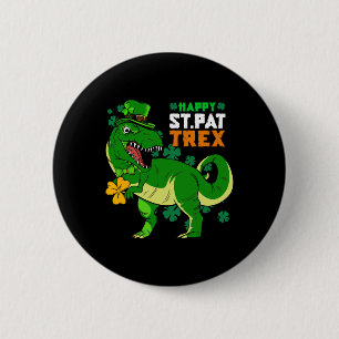 Badge Rond 5 Cm Joyeux St Pat Trex Day Saint Patricks Dinosaur