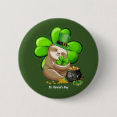 Badge Rond 5 Cm Joyeux St. Patrick's Day Sloth bouton (Devant)