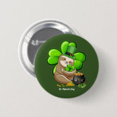 Badge Rond 5 Cm Joyeux St. Patrick's Day Sloth bouton (Devant & derrière)