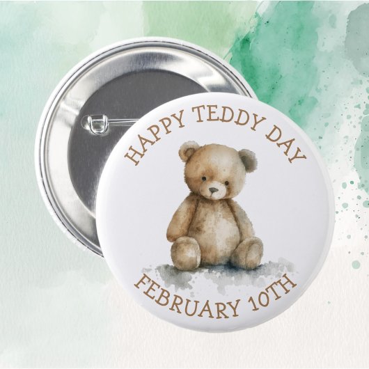 Badge Rond 5 Cm Joyeux Teddy Day | 10 février