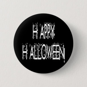 Badge Rond 5 Cm Joyeux texte d'Halloween