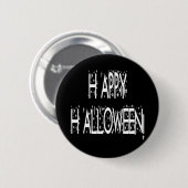 Badge Rond 5 Cm Joyeux texte d'Halloween (Devant & derrière)