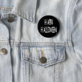 Badge Rond 5 Cm Joyeux texte d'Halloween (En situation)