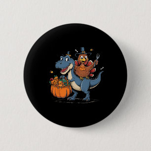 Badge Rond 5 Cm Joyeux Thanksgiving Enfants Dinde Drôle à Vélo T R