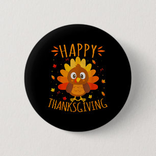 Badge Rond 5 Cm Joyeux Thanksgiving pour le dîner de famille de la