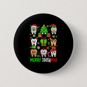 Badge Rond 5 Cm Joyeux Toothmas Collection de dents Santa Renne No
