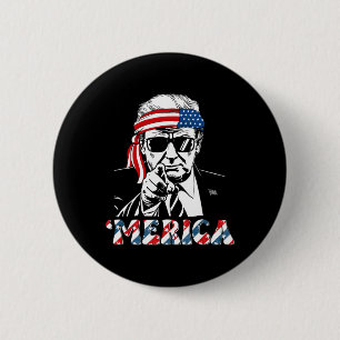 Badge Rond 5 Cm Joyeux Trump Vintage 4 juillet Amérique patriotiqu