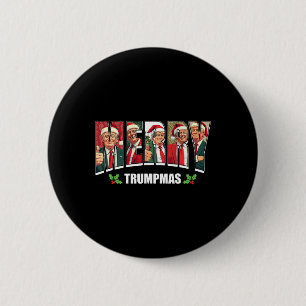 Badge Rond 5 Cm Joyeux Trumpmas Père Noël Trump Pajamas de Noël Dr