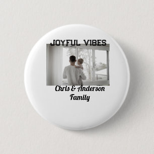 Badge Rond 5 Cm Joyeux Vibes père fils famille vacances de Noël p