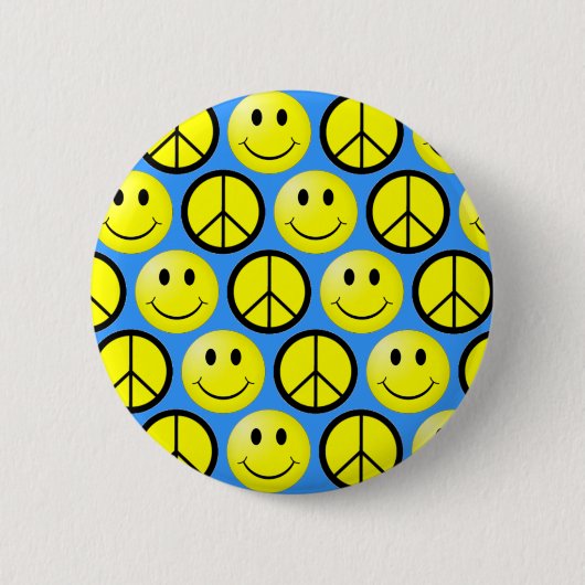 Badge Rond 5 Cm Joyeux visage paix (Devant)