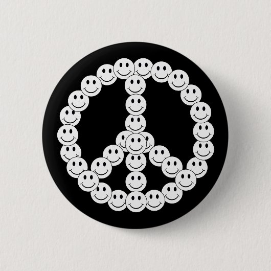 Badge Rond 5 Cm Joyeux visage paix (Devant)