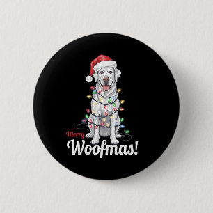 Badge Rond 5 Cm Joyeux Woofmas Argent Labrador Chien Décor clair C