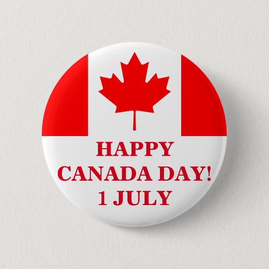 BADGE ROND 5 CM JOYEZ LA JOURNÉE DU CANADA! (Devant)